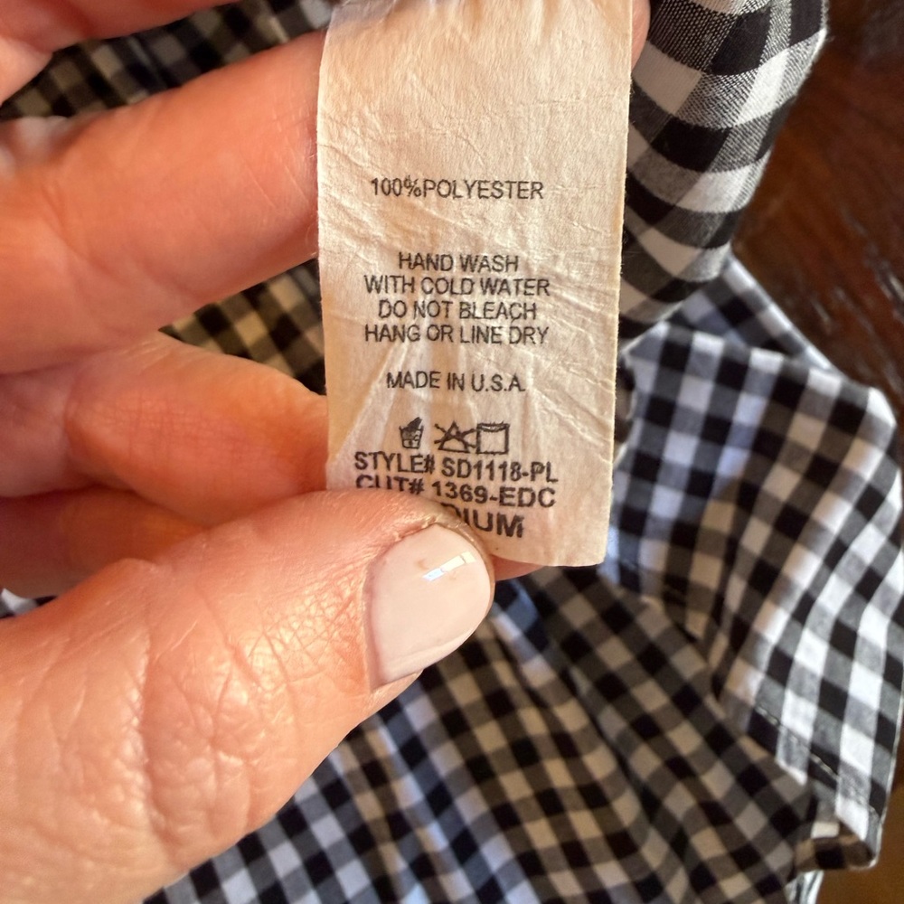 NVIU Black Gingham Checkered Dress M - Picture 6 of 8